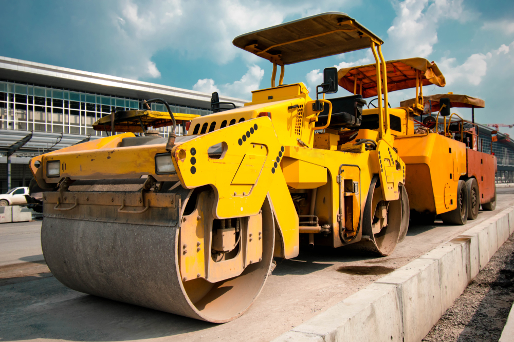 Double Drum Rollers at the construction side