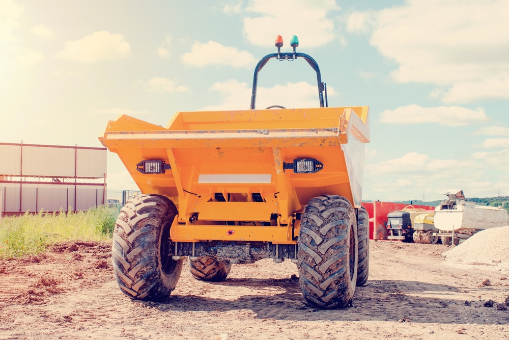 Dumper truck on construction site